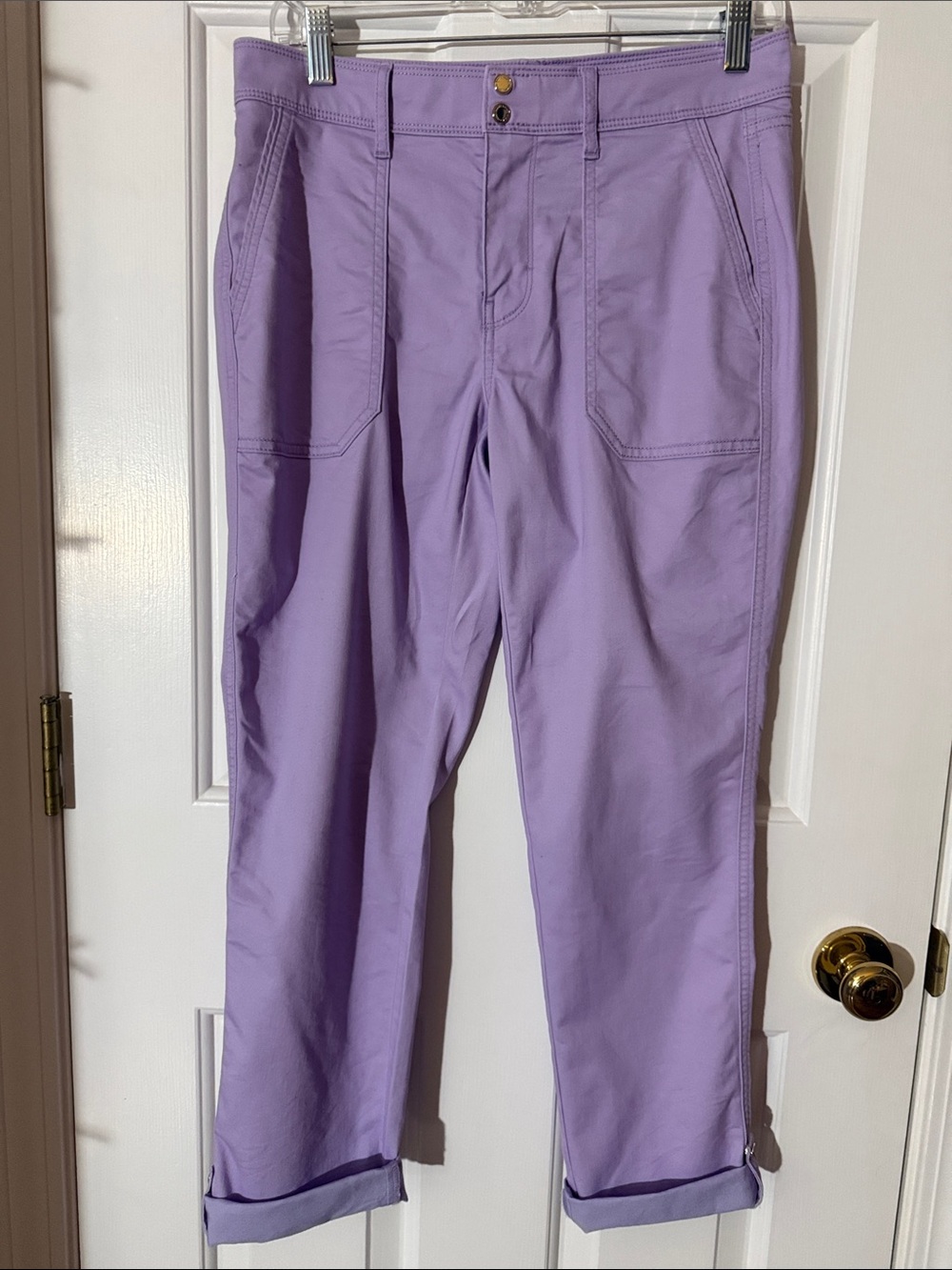 LIKE NEW! White House Black Market Purple Pret Mid Rise Ankle Pant size 4